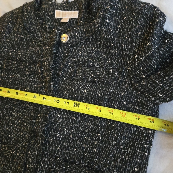 MICHAEL Michael Kors Metallic Thread Black Tweed Boucle Jacket Blazer - Picture 7 of 13